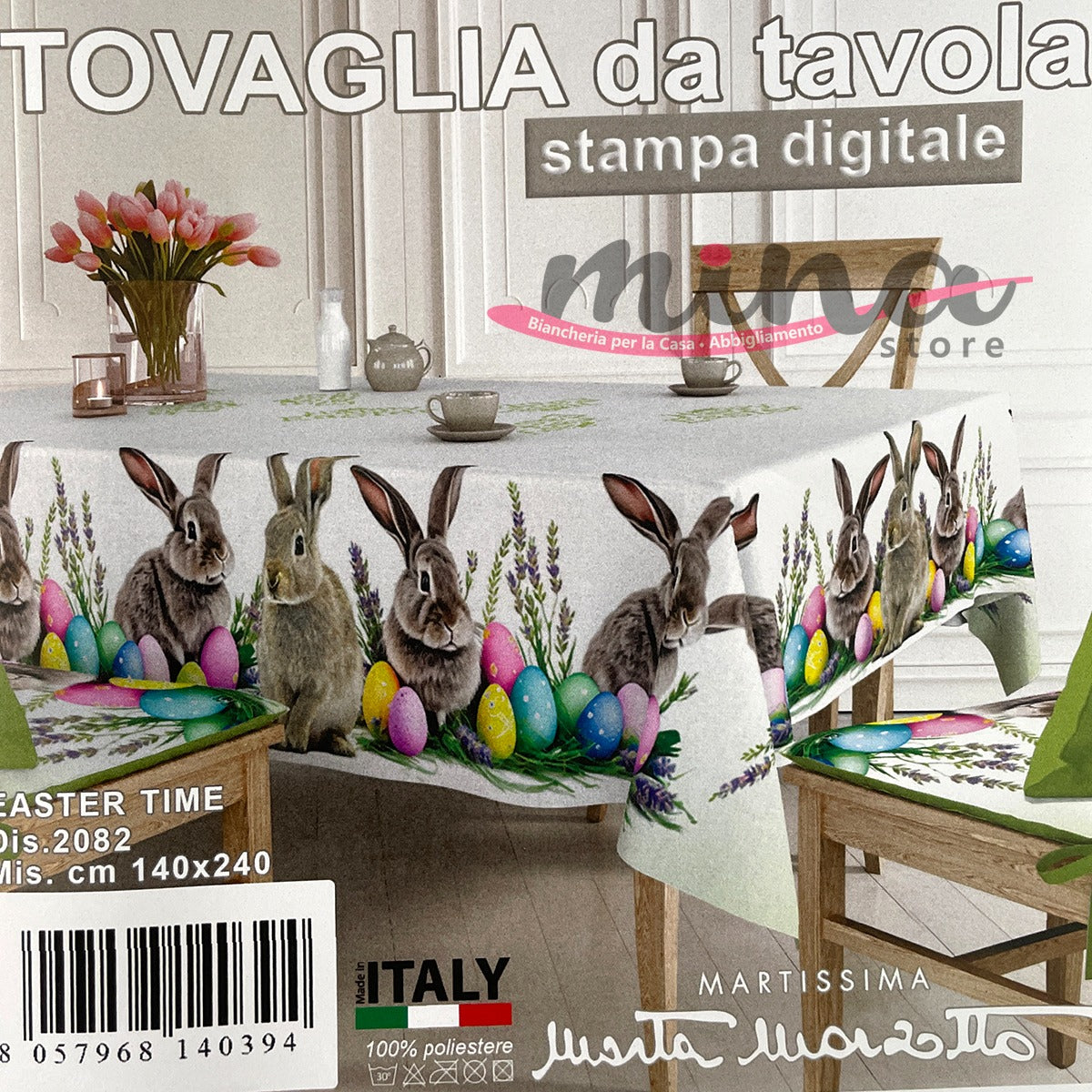 Tovaglia x6 o x12 disegno EASTER TIME - Marta Marzotto, Made in Italy , tovaglia, copritavolo