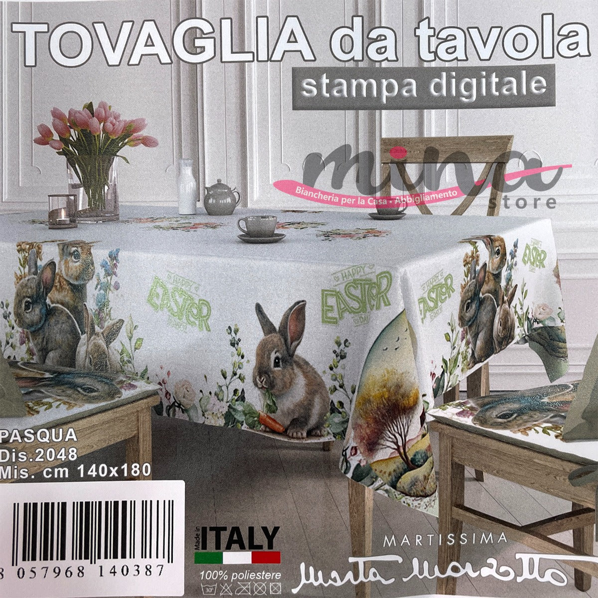 Tovaglia x6  PASQUA dis. 2048 - Marta Marzotto, Made in Italy , tovaglia, copritavolo 0585