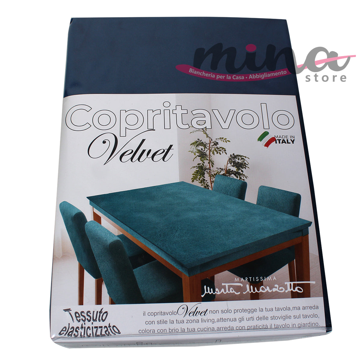 Copritavolo Elasticizzato Velvet Rettangolare x6 e x12 Posti MARTA MARZOTTO Mollettone Tessuto Elastico Made in Italy 0561/0562