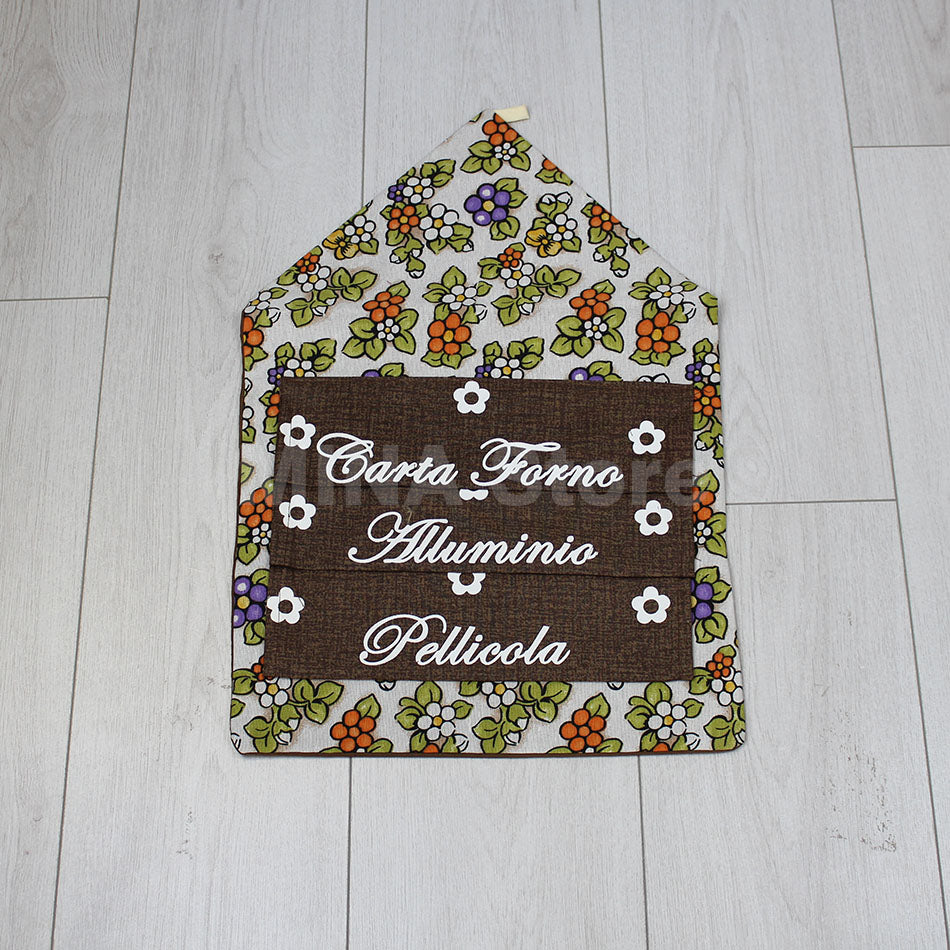 PORTAROTOLI stampato fantasia FLORAL Made in Italy coordinato cucina