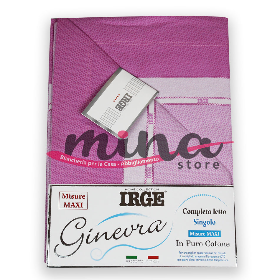 COMPLETO LETTO Singolo IRGE Ginevra MISURE MAXI Fantasia Mini Onde + 1 Federa Made in Italy