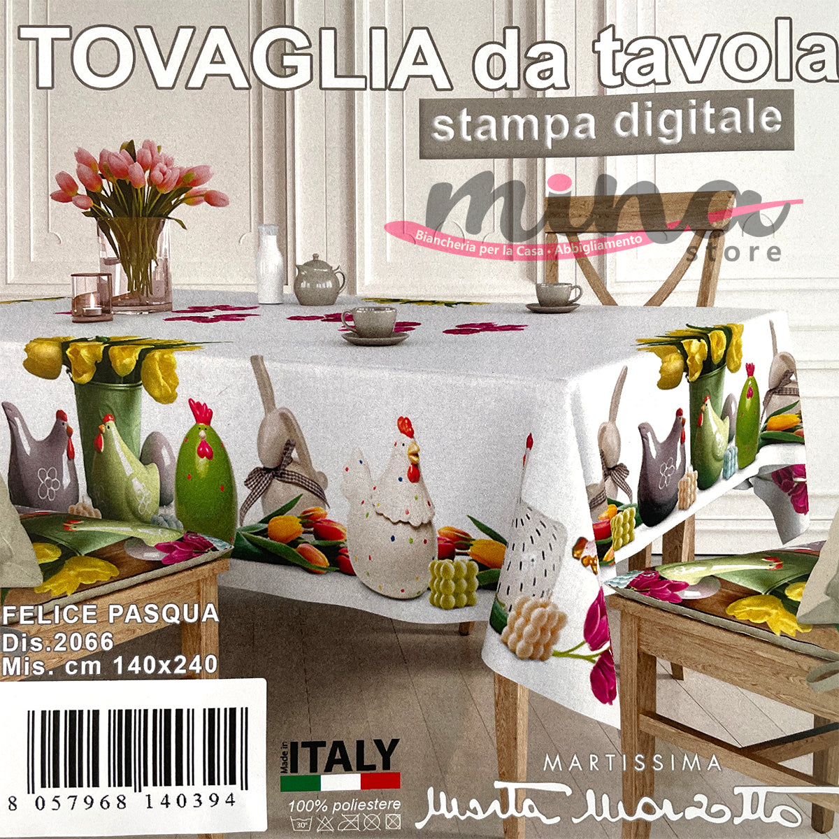 Tovaglia x6 e x12 0586 FELICE PASQUA dis. 2066 - Marta Marzotto, Made in Italy , tovaglia, copritavolo  0585-0586