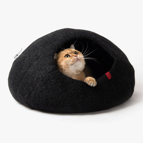 Black Wool Cat Cave | at Made Moggie