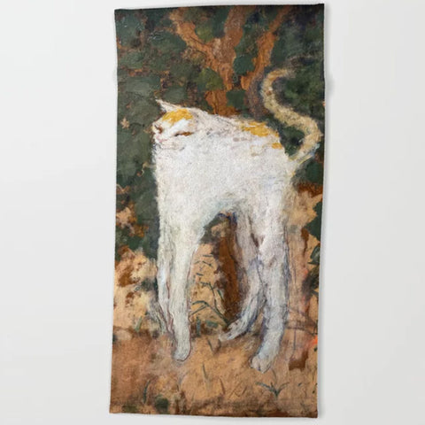Cat Beach Towel Featuring Art by Pierre Bonnard