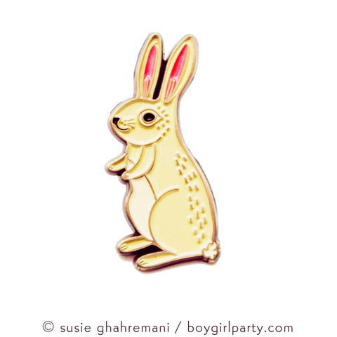 Cute Bunny Enamel Pin by Rabbit enamel pin by Susie Ghahremani boygirlparty on Etsy.com