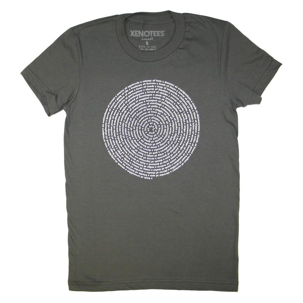 Charcoal Gray Animal Collective Nouns Womens T-shirt