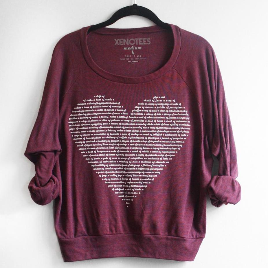 Womens heart sweatshirt