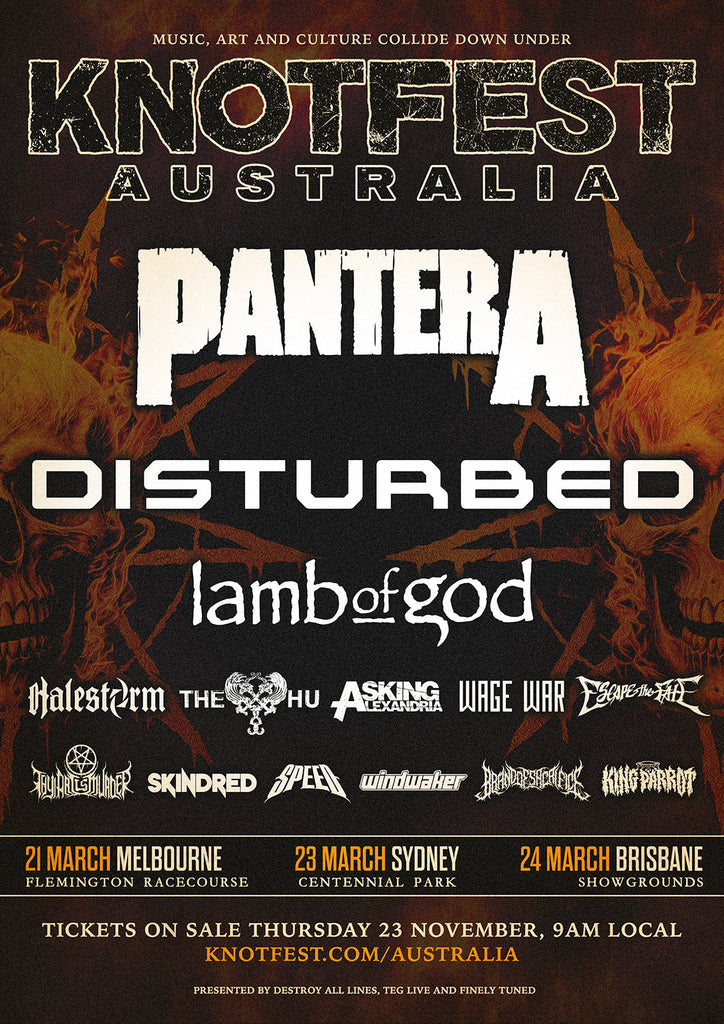 Pantera, Disturbed, Lamb of God Top 2024 Edition of Knotfest Australia