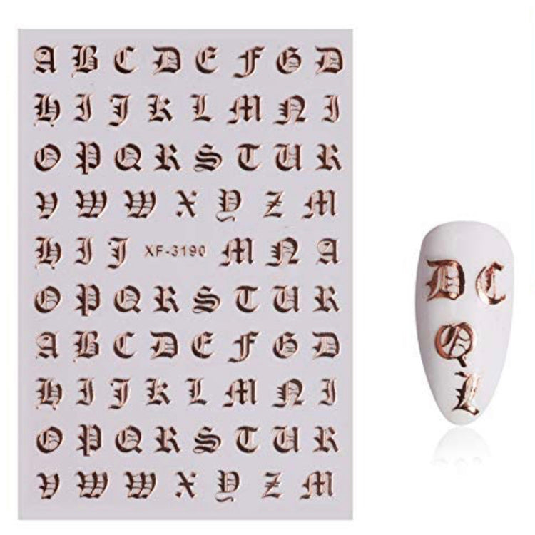 OLD ENGLISH LETTERS STICKERS (GOLD)