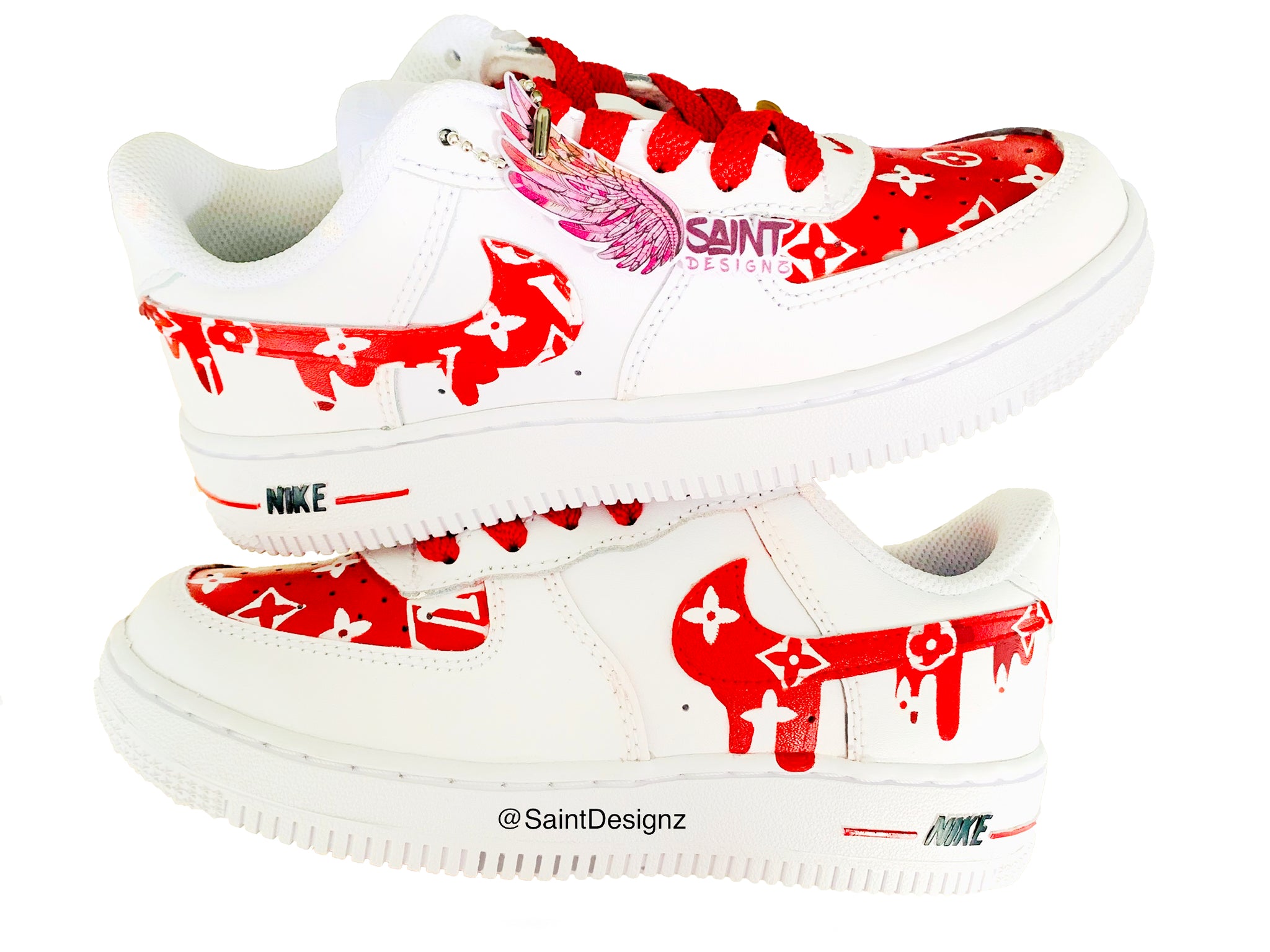 red louis vuitton air force ones