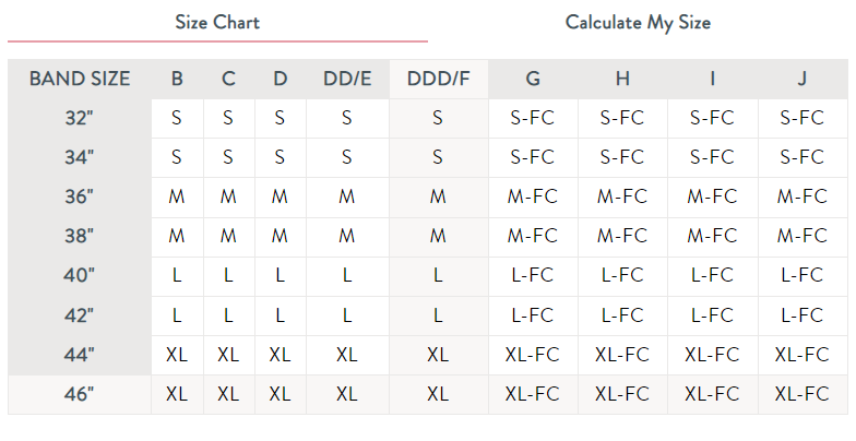 Ballet Bra Size Chart – Yo Mama Maternity