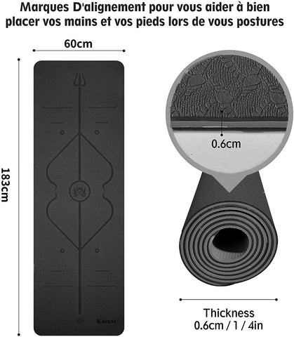 tapis de yoga dimensions pour séance de fitness