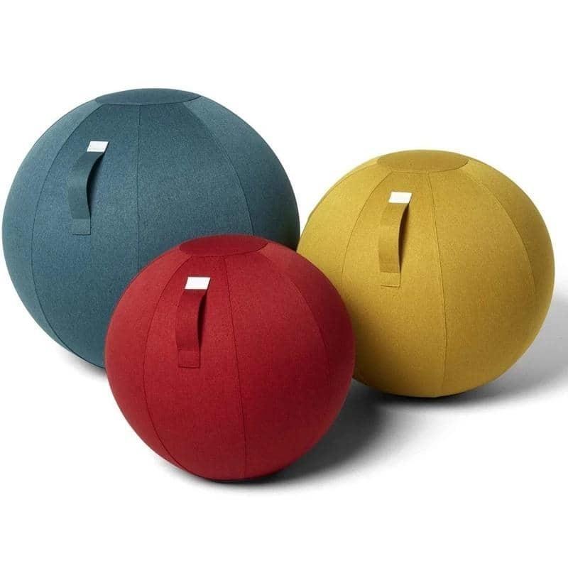 Ballon de Pilates, Antidérapant, Anti-perforation, Gonfleur inclus, Lavable, 58 cm, Bleu, PY-01