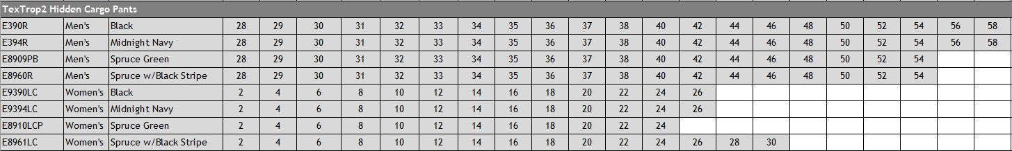 Elbeco TexTrop2 Hidden Cargo Uniform Pants E390R, E394R, E8909PB, E8960R - Clothing & Accessories