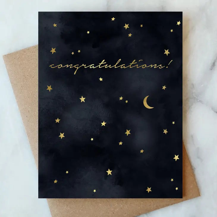 Black Sky Congratulations Greeting Card