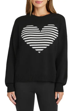 Layton Love Striped Sweater in Black - Blush Boutique AK