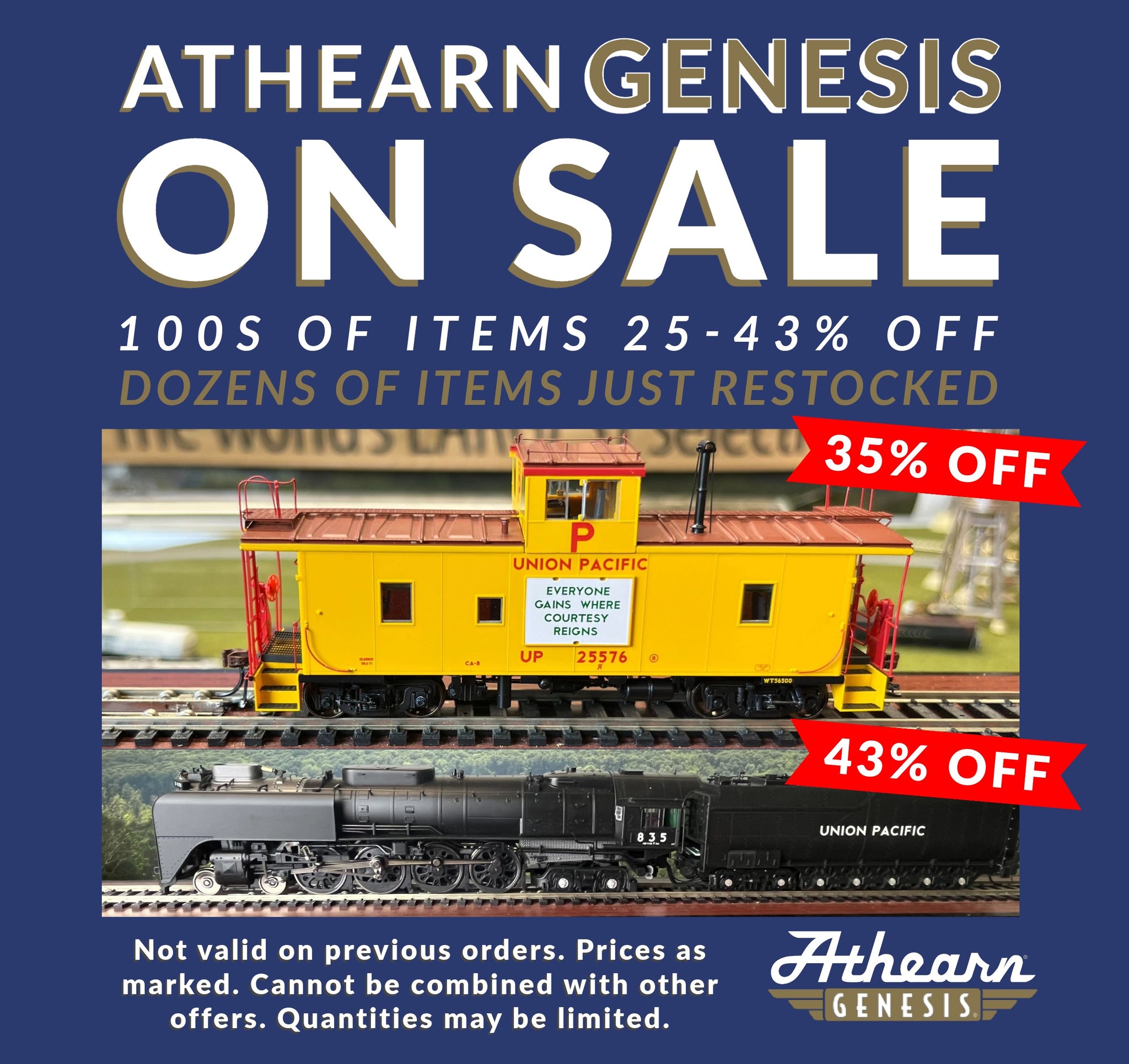 ATHEARN GENESIS ON SALE: 100S OF ITEMS DISCOUNTED; DOZENS RESTOCKED