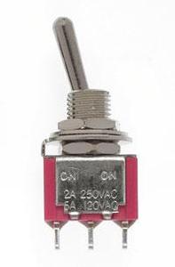 Miniatronics MNT3621004 Mini Toggle Switch-SPDT-5 Amp-120 V-1/4 in Dia [4 pcs], All Scales
