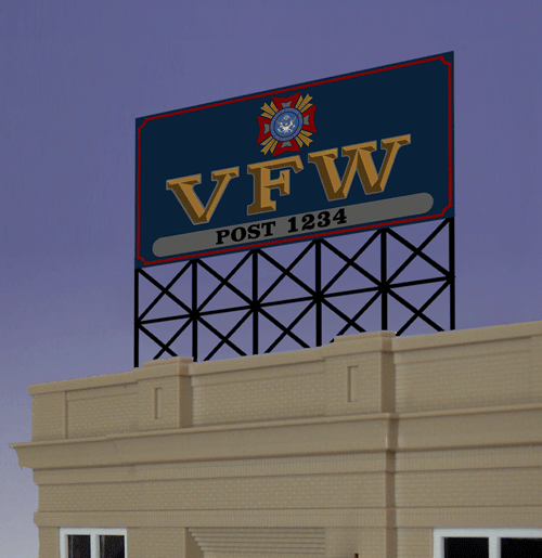 Miller Engineering Animation 441252 VFW Billboard Billboard, Small HO/N