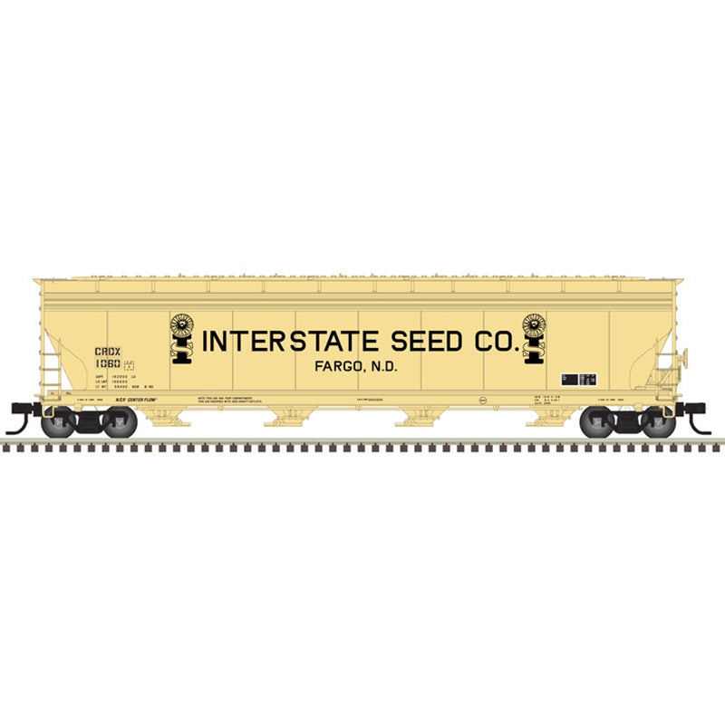 Atlas 20006748 HO ACF 5701 GRAIN HOPPER INTERSTATE SEED CO. (CRDX) 1067 (YELLOW/BLACK)