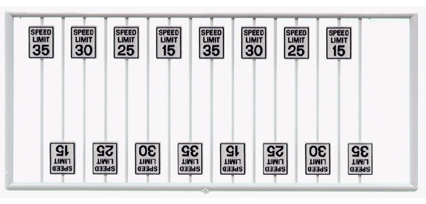 Tichy Train Group 8259 Speed Limit Signs pkg(16) -- Low Speeds, HO Scale