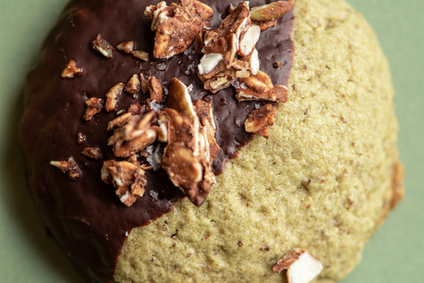 Chocolate Dipped Matcha Cookies with Oat Clusters Rawcology Recipe Plant Based Vegan Gluten Free