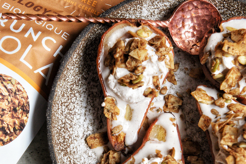 Baked Pears with Rawcology Banana Granola
