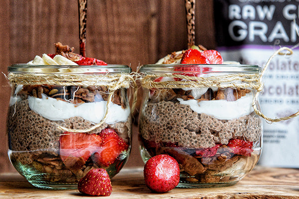 Rawcology Inc | Strawberry Banana Cacao Chia Parfait