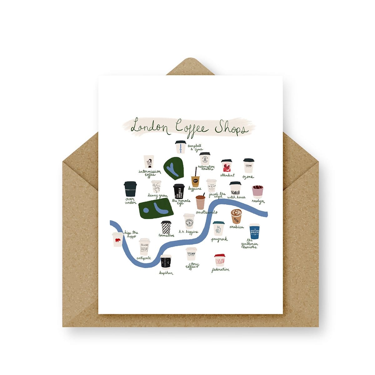 London Coffee Shops Maps card