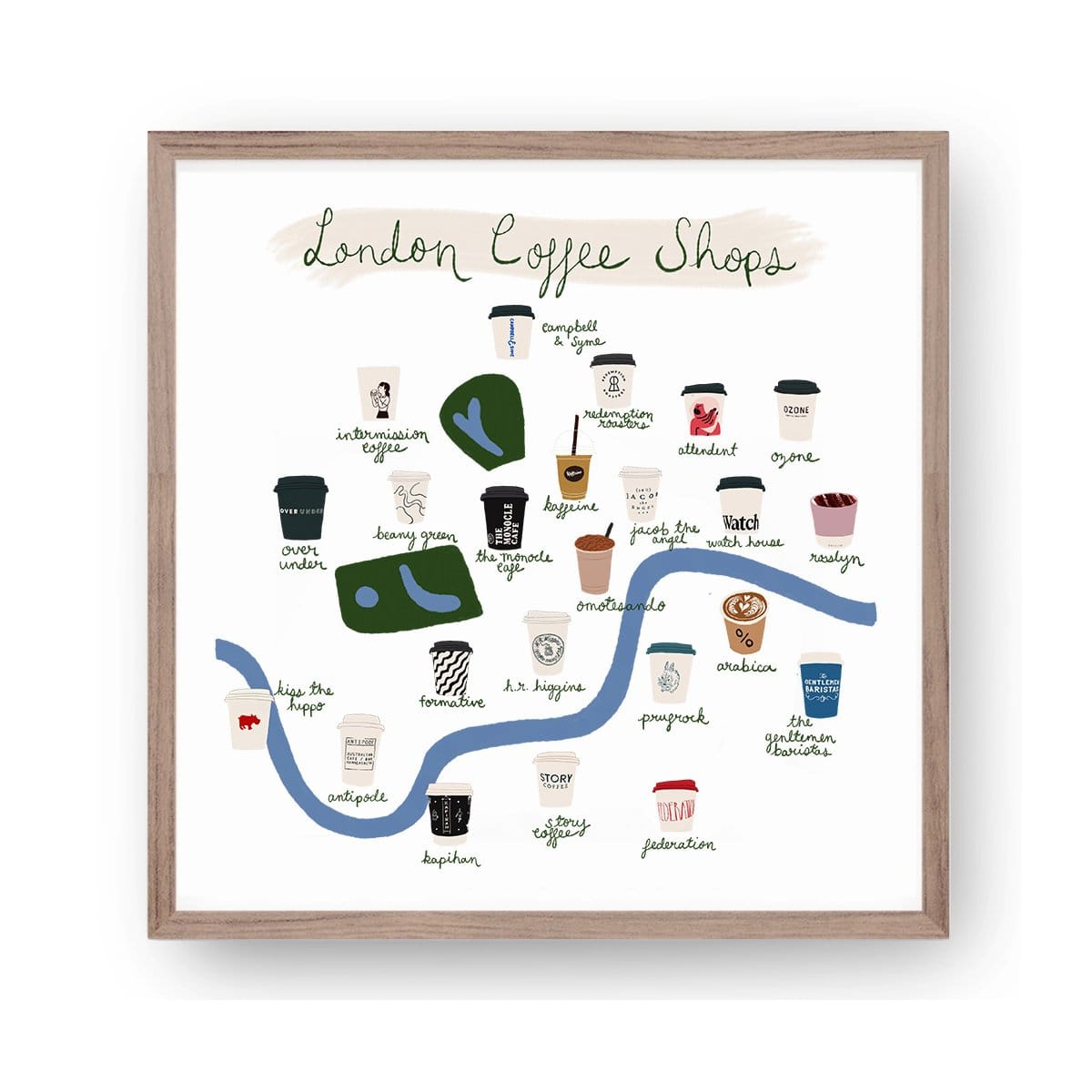 London Coffee Shops map