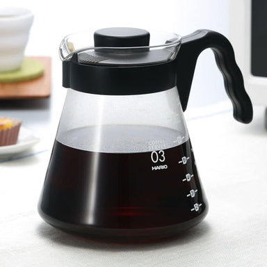 Hario V60 Glass Coffee Server Pour Over Carafe Microwave Safe 700mL, Black