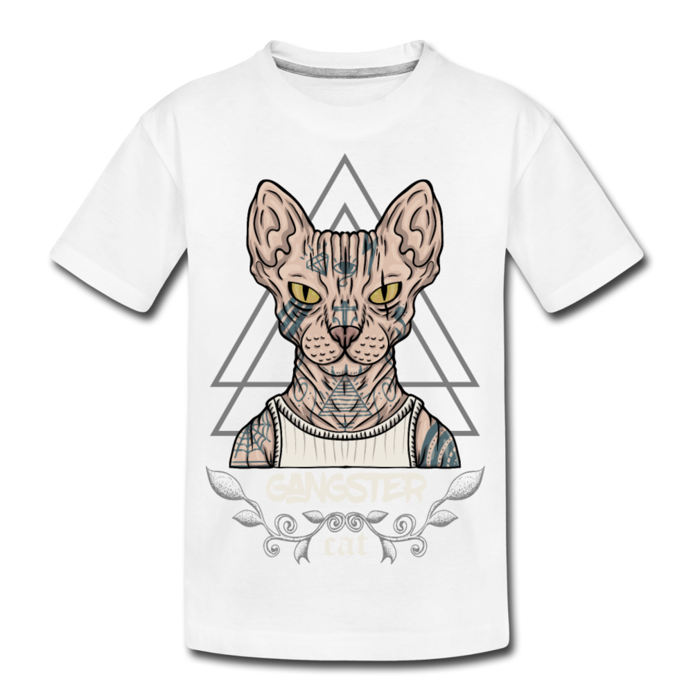 Kidâs Premium Organic T-Shirt - Gangster Cat