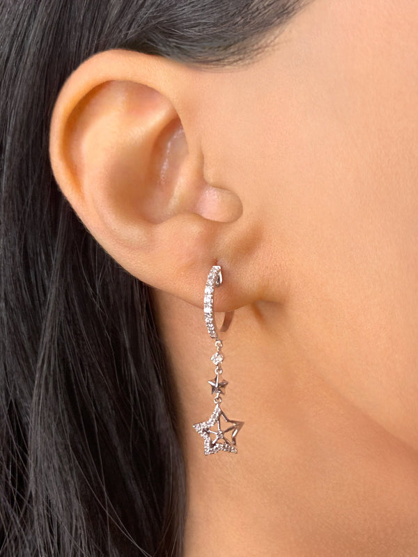 すぐったレディース福袋 K10 WHITE crossing star long earring