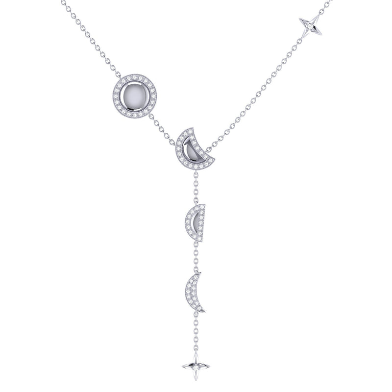 Moon Stages Diamond Y Necklace in 14K White Gold – LuvMyJewelry
