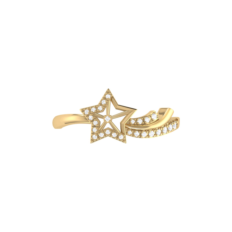Shooting Star Sparkle Diamond Ring in 14K Gold Vermeil on Sterling Silver