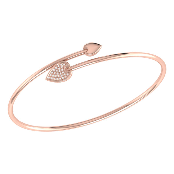 Rose Gold Love Bangle Bracelet Sterling Silver 