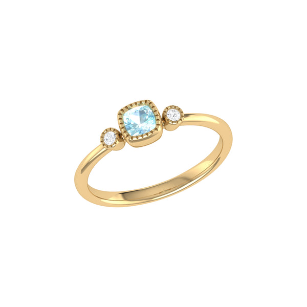 Pink Tourmaline Birthstone Diamond Ring 10K White Gold
