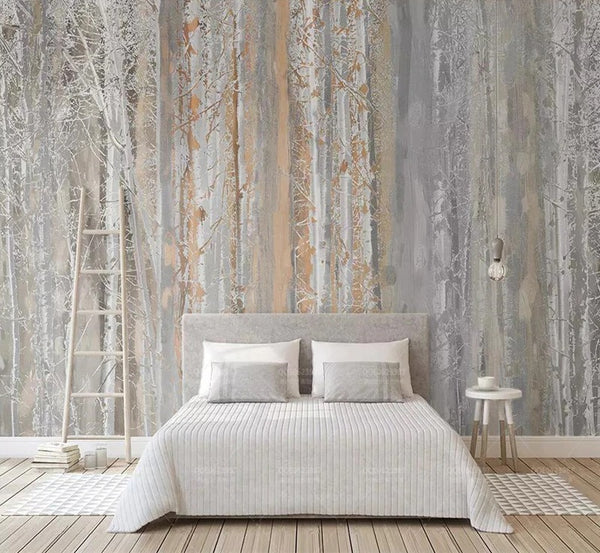 Abstract Nordic Forest Wall Mural