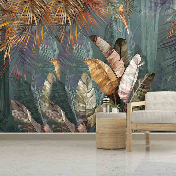 Buy Retro Tropical Leaves Mural Wallpaper (SqM) at 20% off – DIVEROS