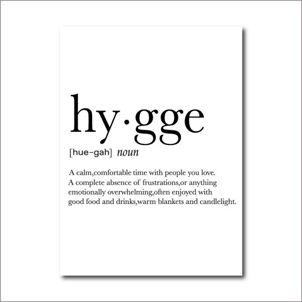 Hygge Lagom Definition Minimalist Nordic Canvas Print | Black White Sc –  DIVEROS