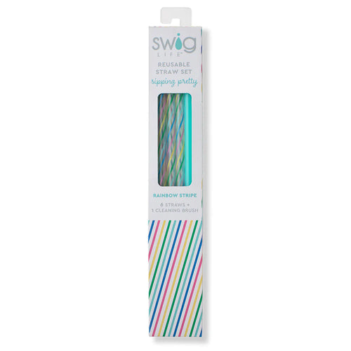 Swig Clear/Aqua Reusable Straw Set