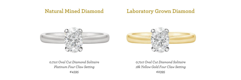 Rocks Jewellers Lab Grown and Natural Oval Cut Diamond Solitaire Rings