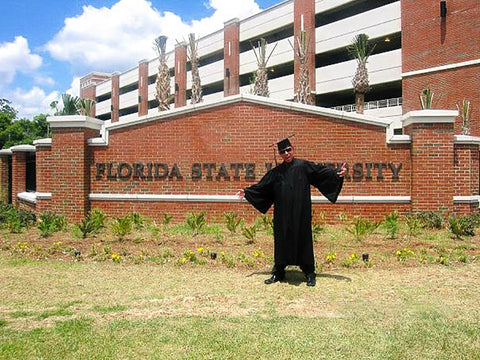 Tony Huey in a graduation cap and gown at Florida State University