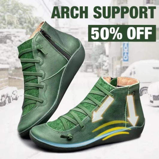 Three Arch Support Flat Heel Boots 