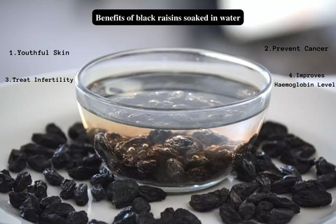 black raisins soaked in water overnight benefits