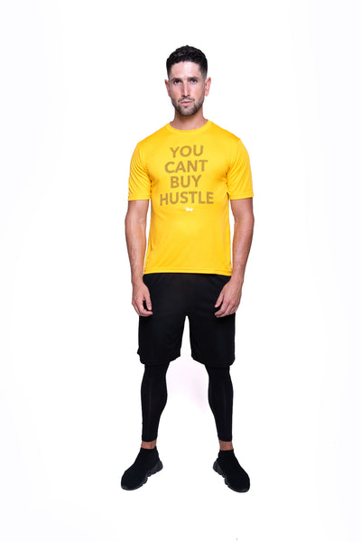 You Can't Buy Hustle - Short Sleeve Yellow w Black (Performance Tee)