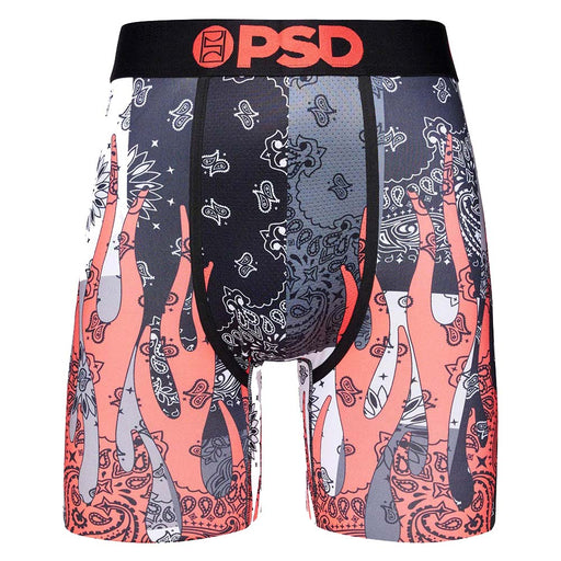 PSD Women's Super Cozy Ultralight Bandana Flames Pink Sports Bra, — WatchCo