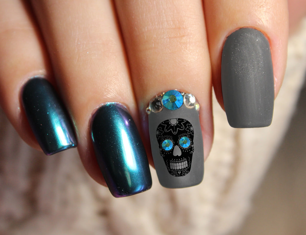 Day of the Dead Nail Decals - wide 3