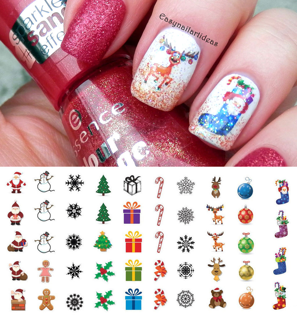 christmas nail art transfers