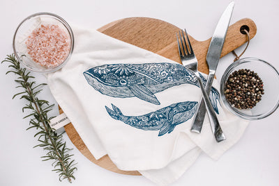 Your Green Kitchen | Tea Towel | Whale